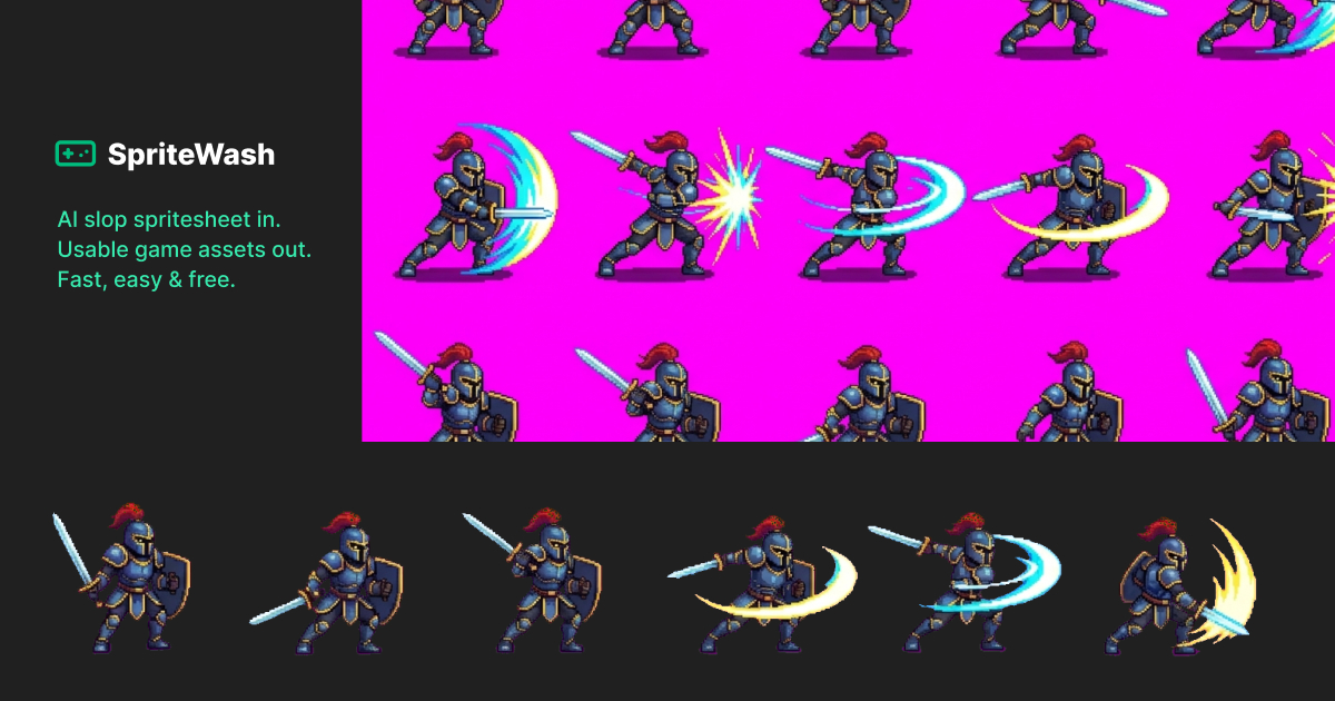 SpriteWash — Clean AI-generated spritesheets for your game